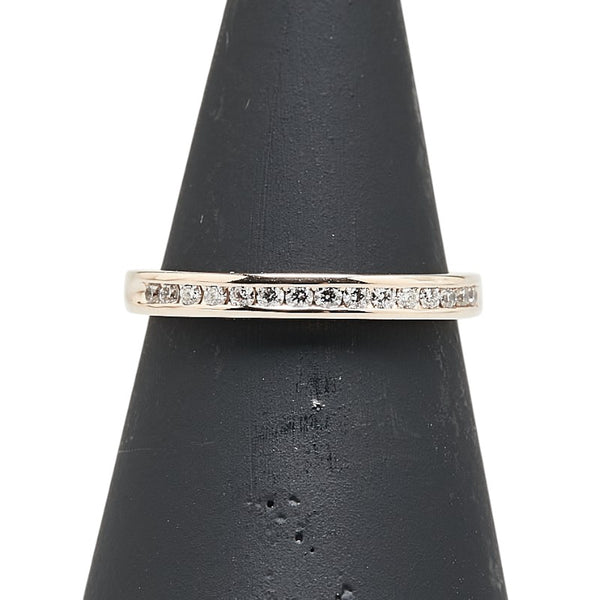 ノーブランド K18PG ピンクゴールド ダイヤ0.15ct ハーフエタニティ リング 指輪 レディース no brand 6.5号 【中古】