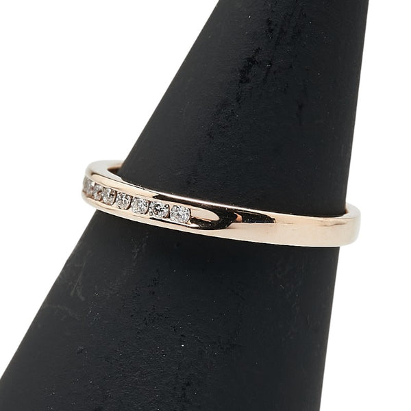 ノーブランド K18PG ピンクゴールド ダイヤ0.15ct ハーフエタニティ リング 指輪 レディース no brand 6.5号 【中古】