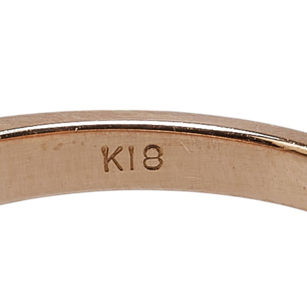 ノーブランド K18PG ピンクゴールド ダイヤ0.15ct ハーフエタニティ リング 指輪 レディース no brand 6.5号 【中古】