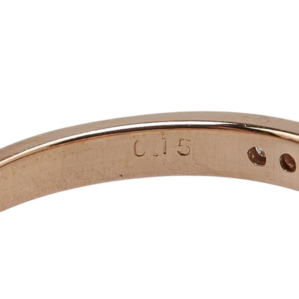 ノーブランド K18PG ピンクゴールド ダイヤ0.15ct ハーフエタニティ リング 指輪 レディース no brand 6.5号 【中古】