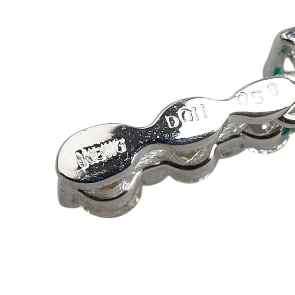 ノーブランド グリーン K18WG ホワイトゴールド エメラルド0.58ct ダイヤ0.11ct ペンダントトップ レディース no brand 【中古】