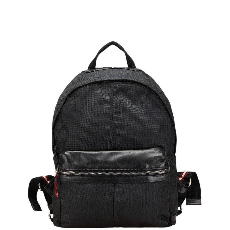 バリー リュック バックパック ブラック キャンバス レザー レディース BALLY 【中古】