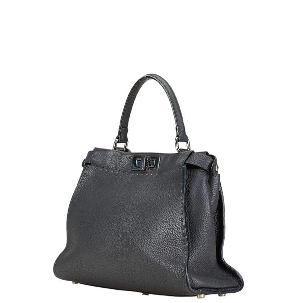 フェンディ ピーカブー レギュラー セレリア ハンドバッグ ショルダーバッグ 2WAY 8BN290 Q0J グレー レザー レディース FENDI 【中古】