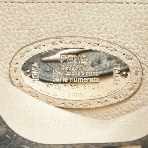 フェンディ ピーカブー レギュラー セレリア ハンドバッグ ショルダーバッグ 2WAY 8BN290 Q0J グレー レザー レディース FENDI 【中古】