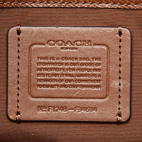 コーチ シグネチャー トートバッグ ハンドバッグ F34614 ベージュ ブラウン PVC レザー レディース COACH 【中古】