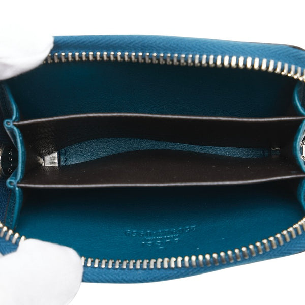 グッチ クロコ型押し ラウンドファスナー コインケース 250983 ブルー レディース GUCCI 【中古】