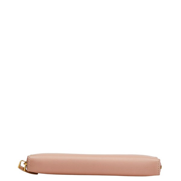 バーバリー ラウンドファスナー 長財布 ピンク レザー レディース BURBERRY 【中古】
