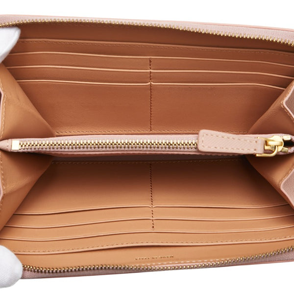 バーバリー ラウンドファスナー 長財布 ピンク レザー レディース BURBERRY 【中古】