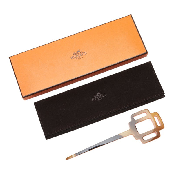 エルメス 髪飾り・かんざし ブラウン バッファローホーン レディース HERMES 【中古】