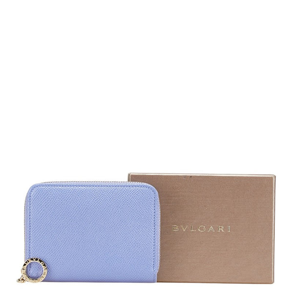 ブルガリ ブルガリブルガリ ラウンドファスナー コインケース パープル レザー レディース BVLGARI 【中古】