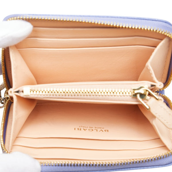 ブルガリ ブルガリブルガリ ラウンドファスナー コインケース パープル レザー レディース BVLGARI 【中古】