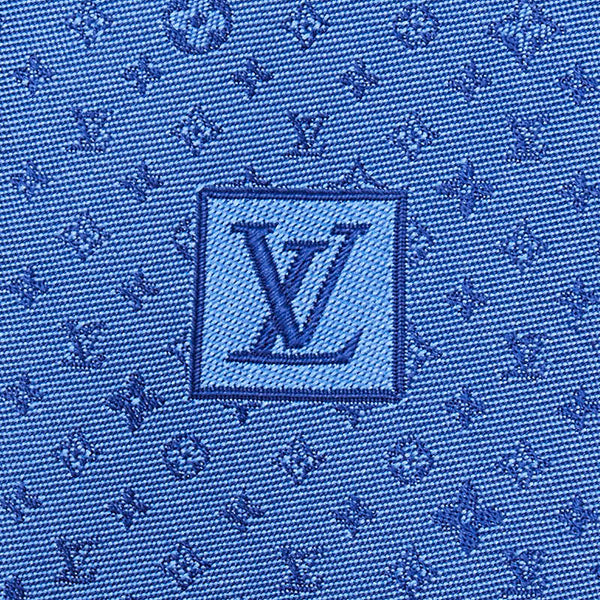 ルイ ヴィトン モノグラム ビヨンド クラヴァット ネクタイ M78006 ブルー シルク メンズ LOUIS VUITTON 【中古】