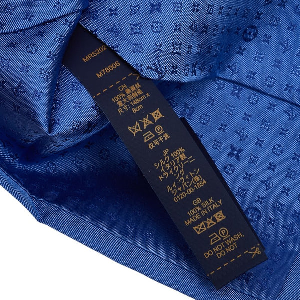 ルイ ヴィトン モノグラム ビヨンド クラヴァット ネクタイ M78006 ブルー シルク メンズ LOUIS VUITTON 【中古】