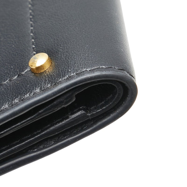 トッズ T タイムレス L字ファスナー 二つ折り財布 コンパクトウォレット ブラック レザー レディース TOD’S 【中古】