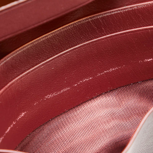 カルティエ マストライン カードケース パスケース ワインレッド ボルドー レザー レディース CARTIER 【中古】