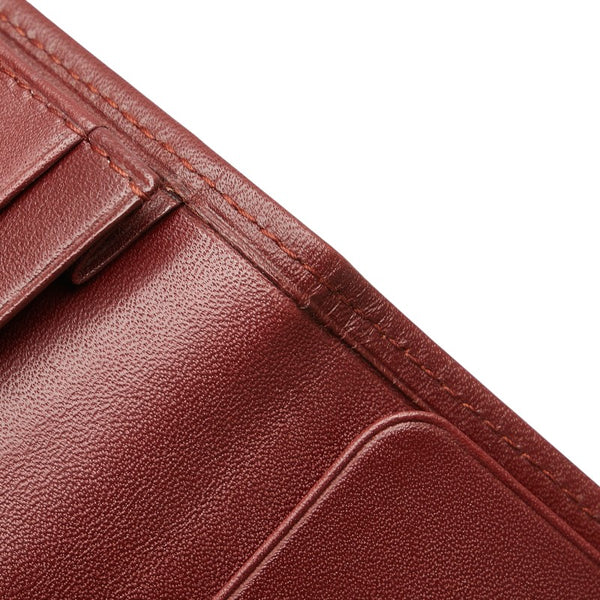 カルティエ マストライン 札入れ ワインレッド ボルドー レザー レディース CARTIER 【中古】