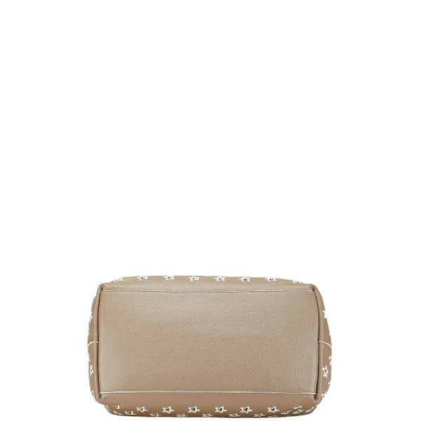ジミーチュウ スター 星 パンチング トートバッグ ショルダーバッグ ベージュ レザー パイソン レディース JIMMY CHOO 【中古】