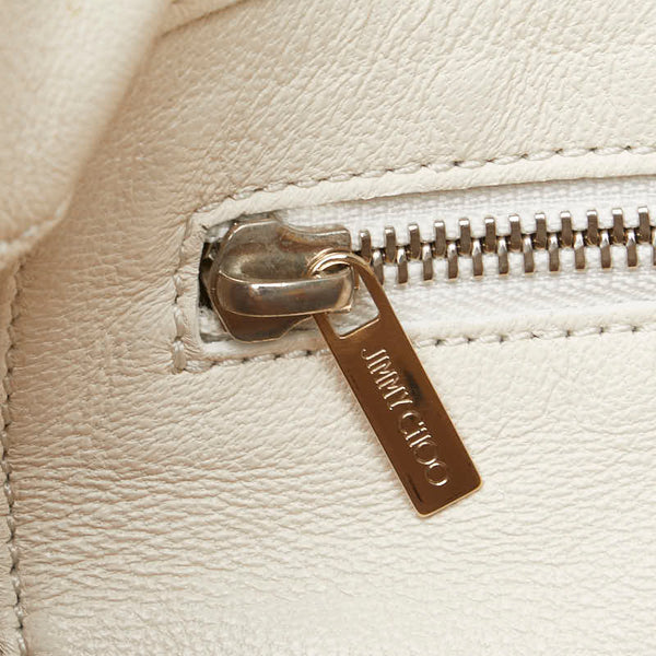 ジミーチュウ スター 星 パンチング トートバッグ ショルダーバッグ ベージュ レザー パイソン レディース JIMMY CHOO 【中古】