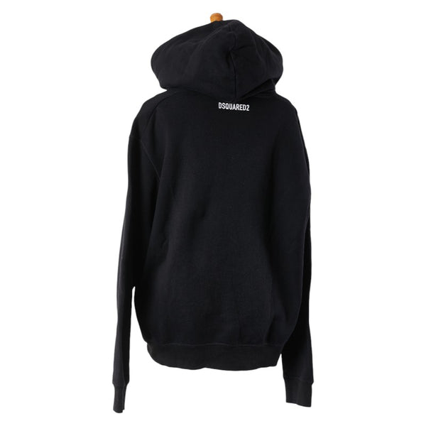 ディースクエアード プルオーバーパーカー フーディー サイズ:L S79GU0105 ブラック コットン メンズ DSQUARED2 【中古】
