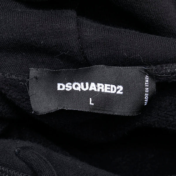 ディースクエアード プルオーバーパーカー フーディー サイズ:L S79GU0105 ブラック コットン メンズ DSQUARED2 【中古】