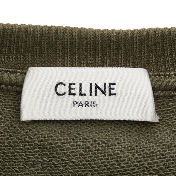 セリーヌ ロゴ 半袖 クロップドTシャツ サイズ:S 2Y19A670Q カーキグリーン コットン レディース CELINE 【中古】