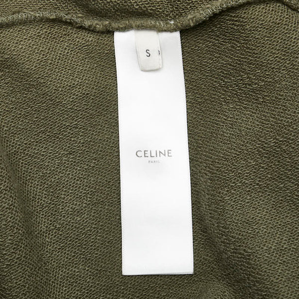 セリーヌ ロゴ 半袖 クロップドTシャツ サイズ:S 2Y19A670Q カーキグリーン コットン レディース CELINE 【中古】