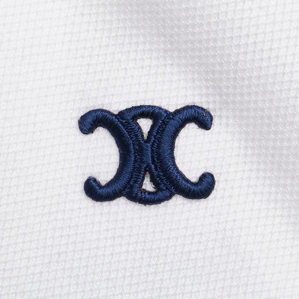 セリーヌ ロゴ刺繍 プリーツスカート サイズ:XS 2Z337233U ホワイト コットン レディース CELINE 【中古】