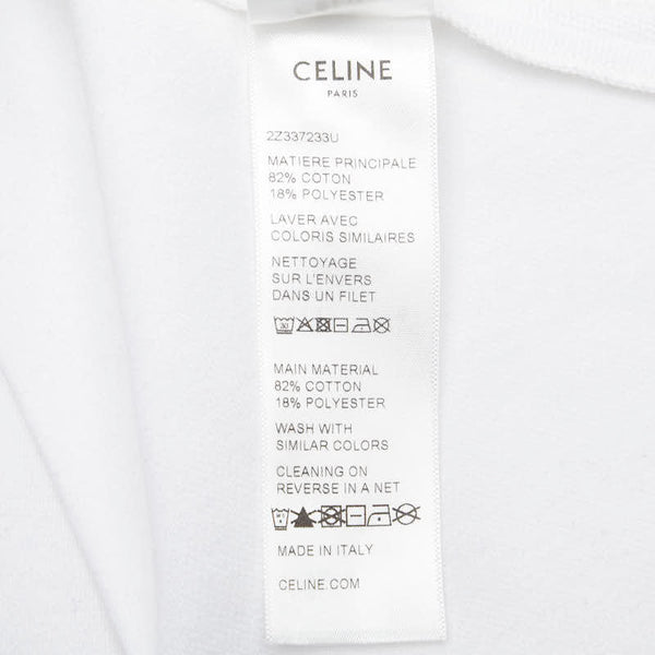 セリーヌ ロゴ刺繍 プリーツスカート サイズ:XS 2Z337233U ホワイト コットン レディース CELINE 【中古】