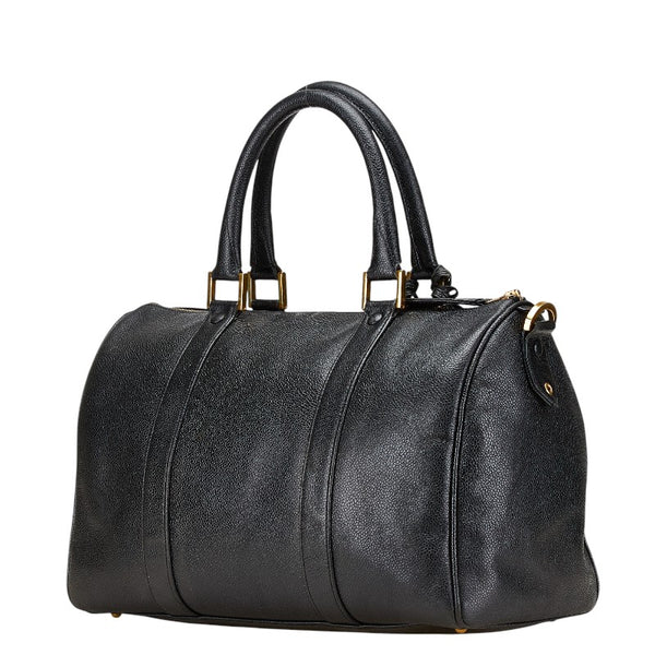 シャネル ココマーク ボストンバッグ ショルダーバッグ 2WAY ブラック キャビアスキン レディース CHANEL 【中古】