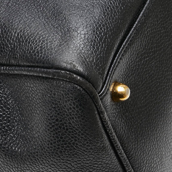 シャネル ココマーク ボストンバッグ ショルダーバッグ 2WAY ブラック キャビアスキン レディース CHANEL 【中古】