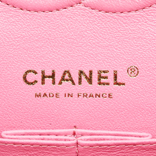 シャネル ココマーク マトラッセ25 ダブルフラップ チェーン ショルダーバッグ  ピンク ゴールド金具 キャビアスキン レディース CHANEL 【中古】