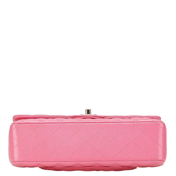 シャネル ココマーク マトラッセ25 ダブルフラップ チェーン ショルダーバッグ  ピンク ゴールド金具 キャビアスキン レディース CHANEL 【中古】