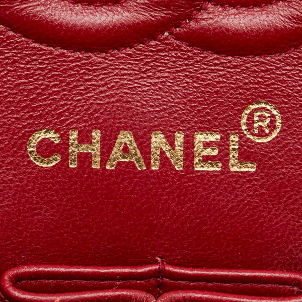 シャネル マトラッセ23 ダブルフラップ ココマーク チェーン ショルダーバッグ レッド ラムスキン レディース CHANEL 【中古】