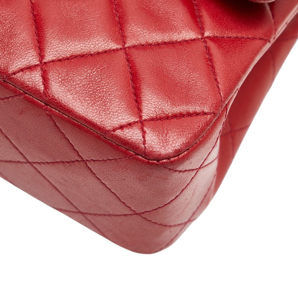 シャネル マトラッセ23 ダブルフラップ ココマーク チェーン ショルダーバッグ レッド ラムスキン レディース CHANEL 【中古】