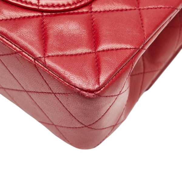 シャネル マトラッセ23 ダブルフラップ ココマーク チェーン ショルダーバッグ レッド ラムスキン レディース CHANEL 【中古】