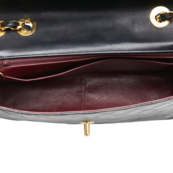 シャネル ココマーク マトラッセ30 シングルフラップ チェーンショルダーバッグ ブラック ゴールド金具 ラムスキン レディース CHANEL 【中古】