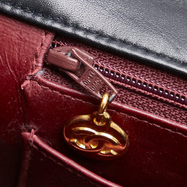 シャネル ココマーク マトラッセ30 シングルフラップ チェーンショルダーバッグ ブラック ゴールド金具 ラムスキン レディース CHANEL 【中古】