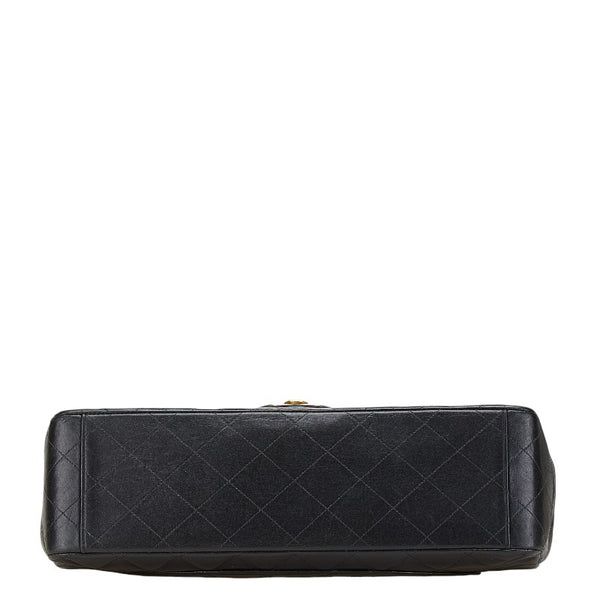 シャネル ココマーク マトラッセ30 シングルフラップ チェーンショルダーバッグ ブラック ゴールド金具 ラムスキン レディース CHANEL 【中古】