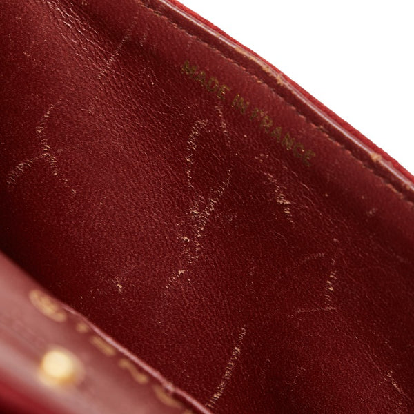 シャネル Vステッチ ダブルフラップ ココマーク チェーン ショルダーバッグ レッド スエード レディース CHANEL 【中古】