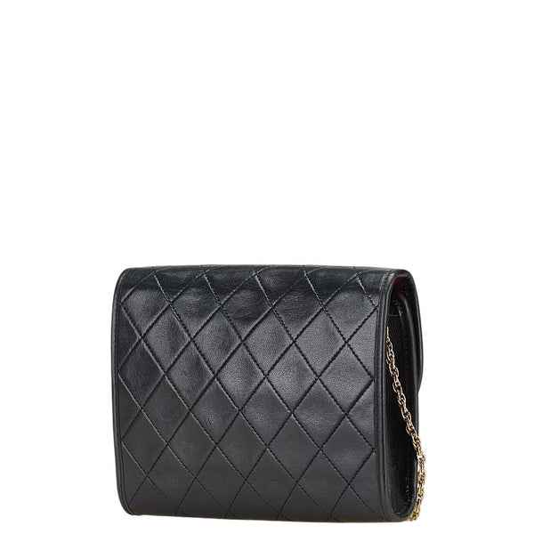 シャネル マトラッセ ココマーク 斜め掛け チェーン ショルダーバッグ ブラック ラムスキン レディース CHANEL 【中古】