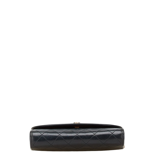 シャネル マトラッセ ココマーク 斜め掛け チェーン ショルダーバッグ ブラック ラムスキン レディース CHANEL 【中古】
