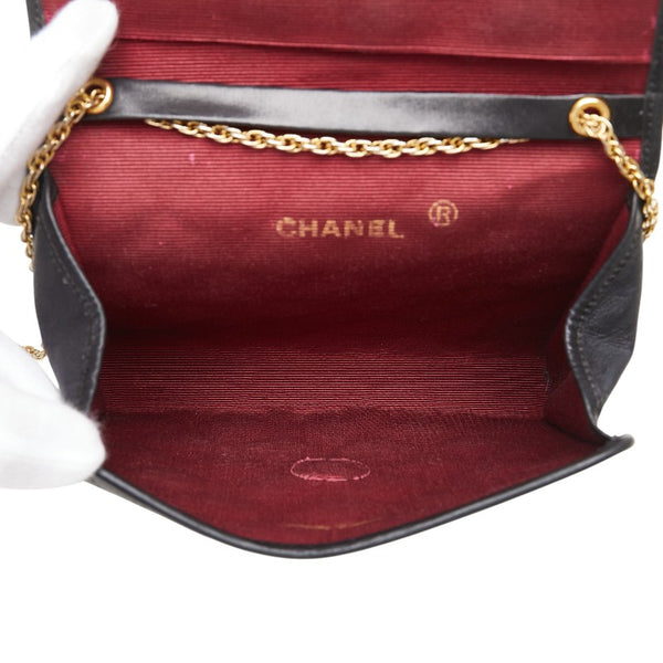 シャネル マトラッセ ココマーク 斜め掛け チェーン ショルダーバッグ ブラック ラムスキン レディース CHANEL 【中古】