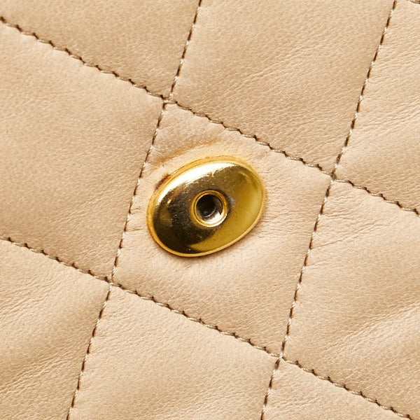 シャネル マトラッセ ココマーク 斜め掛け チェーン ショルダーバッグ ベージュ ラムスキン レディース CHANEL 【中古】