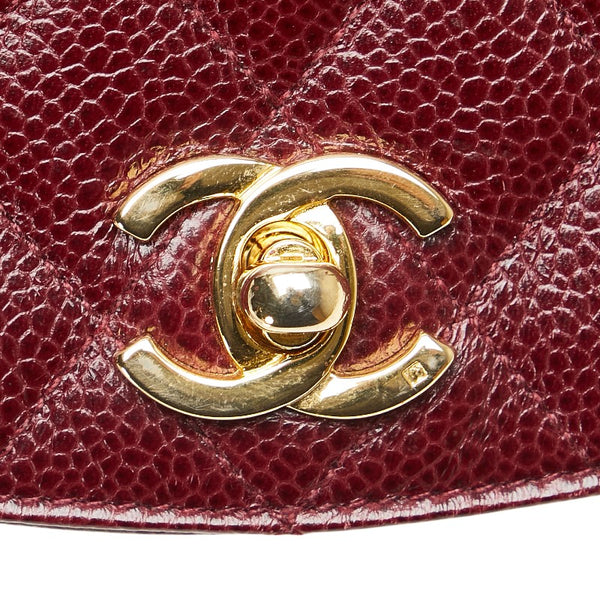 シャネル マトラッセ ココマーク ポーチ ボルドー ワインレッド キャビアスキン レディース CHANEL 【中古】