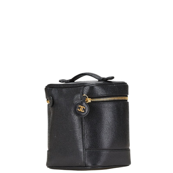 シャネル ココマーク バニティバッグ A01998 ブラック キャビアスキン レディース CHANEL 【中古】