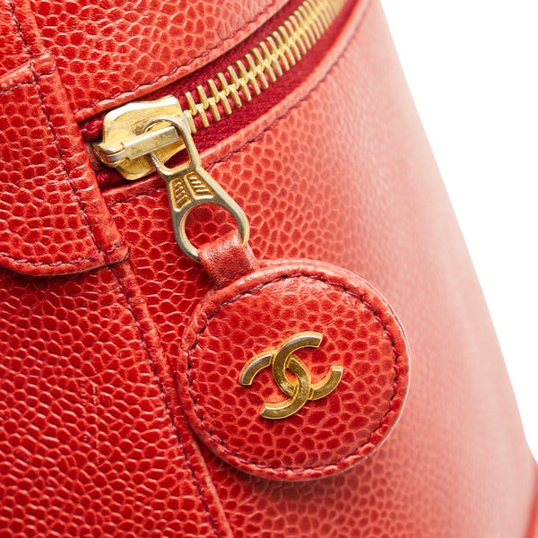 シャネル ココマーク バニティバッグ A01998 レッド キャビアスキン レディース CHANEL 【中古】