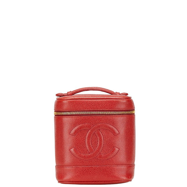 シャネル ココマーク バニティバッグ A01998 レッド キャビアスキン レディース CHANEL 【中古】