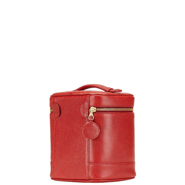 シャネル ココマーク バニティバッグ A01998 レッド キャビアスキン レディース CHANEL 【中古】