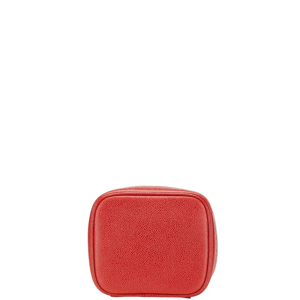 シャネル ココマーク バニティバッグ A01998 レッド キャビアスキン レディース CHANEL 【中古】
