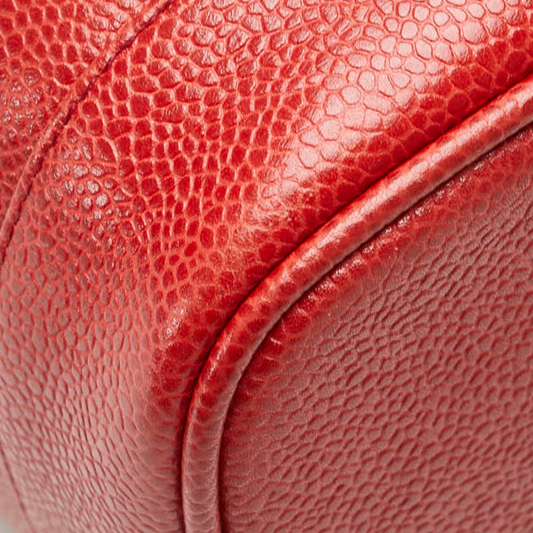 シャネル ココマーク バニティバッグ A01998 レッド キャビアスキン レディース CHANEL 【中古】